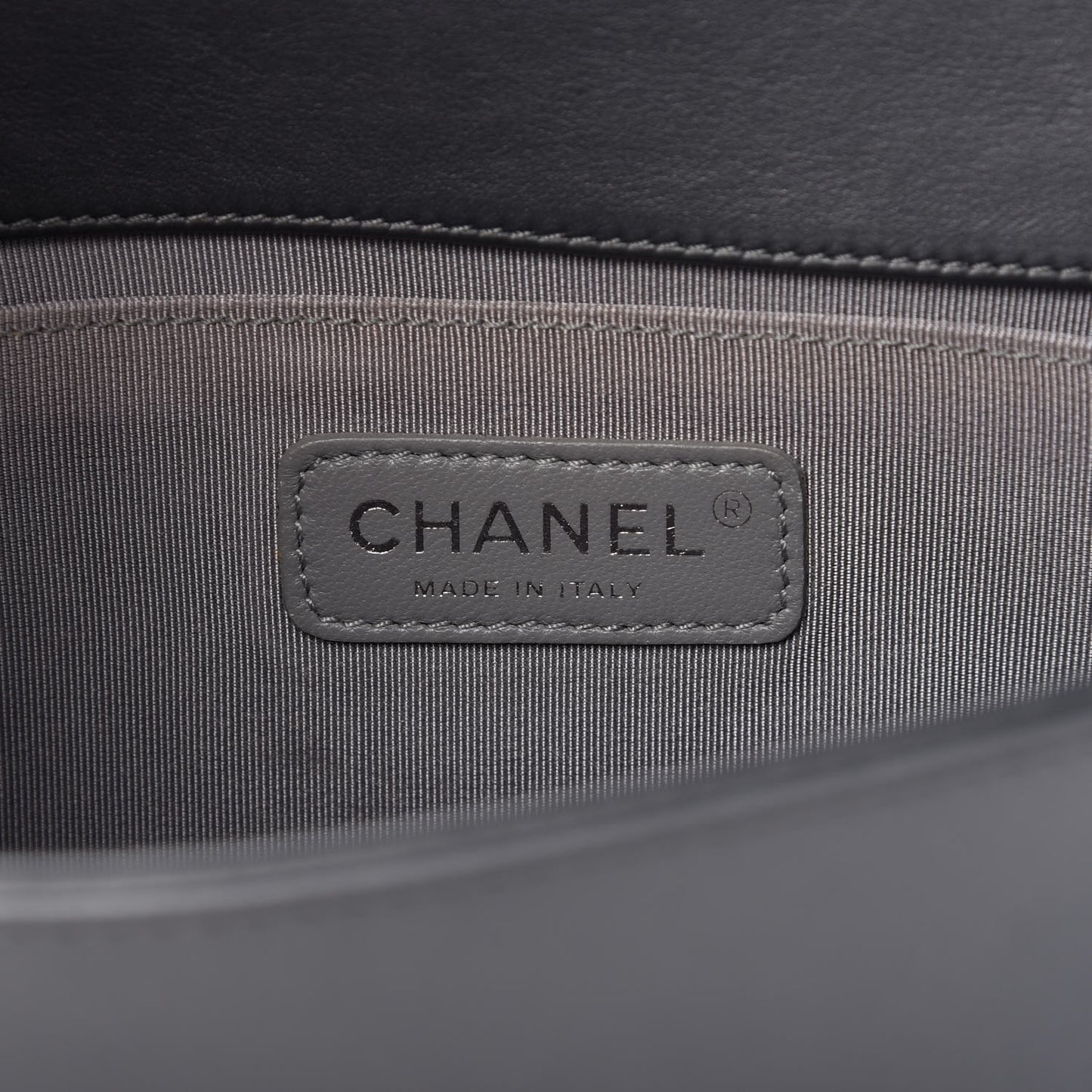 Calfskin Quilted Medium Boy Flap Dark Grey