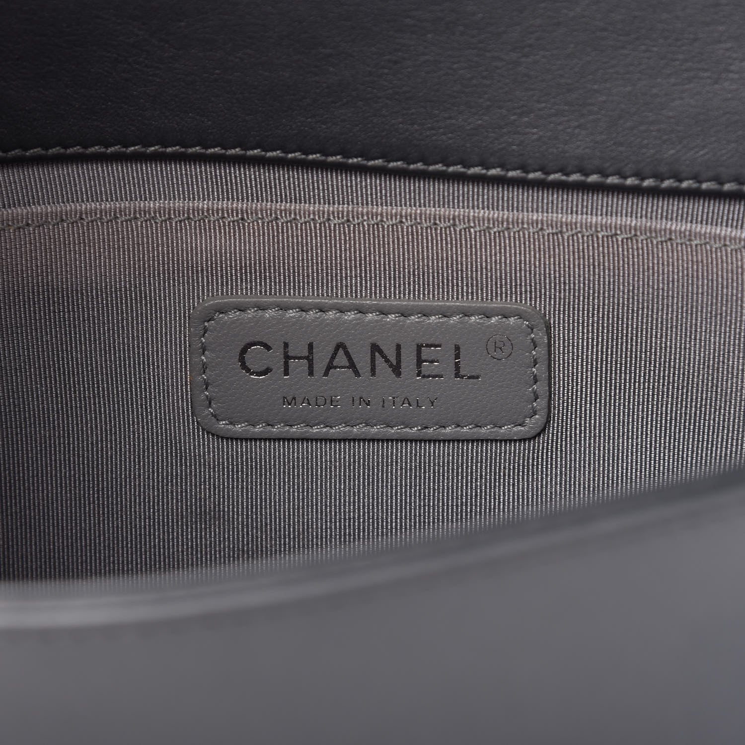 Chanel Calfskin Quilted Medium Boy Flap Dark Grey 8 of 10