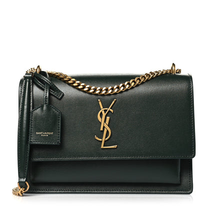 Saint Laurent Calfskin Medium Monogram Sunset New Vert Fonce 1 of 11