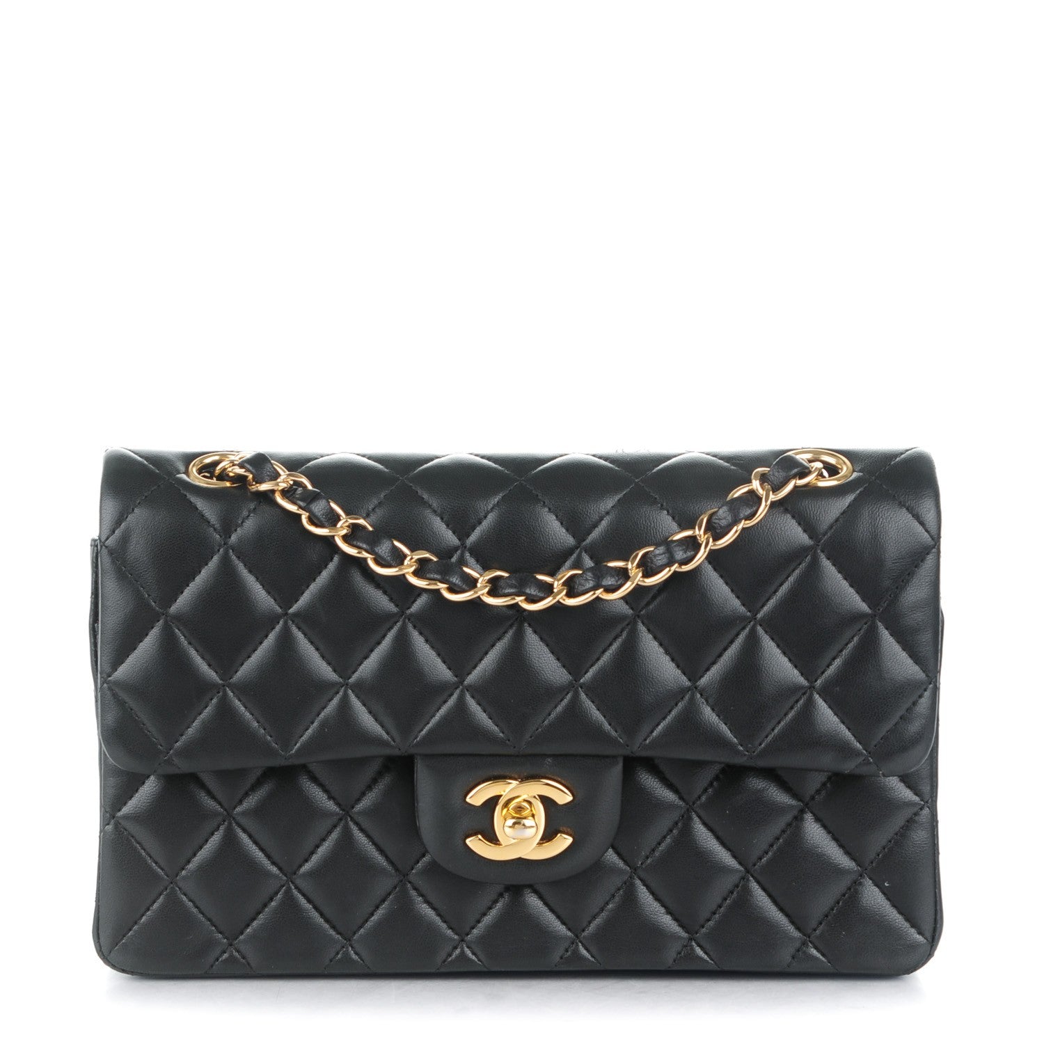 Chanel Lambskin Quilted Small Double Flap Black 1 of 8