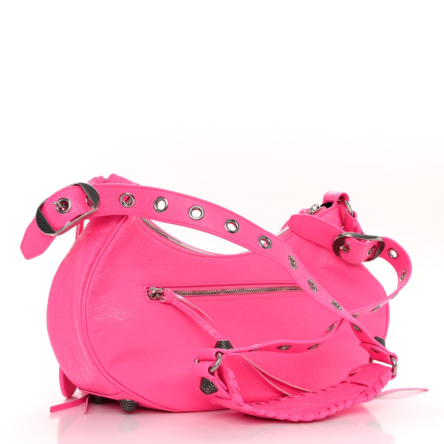 Balenciaga Agneau Arena Small Le Cagole Shoulder Bag Fluo Pink 3 of 10