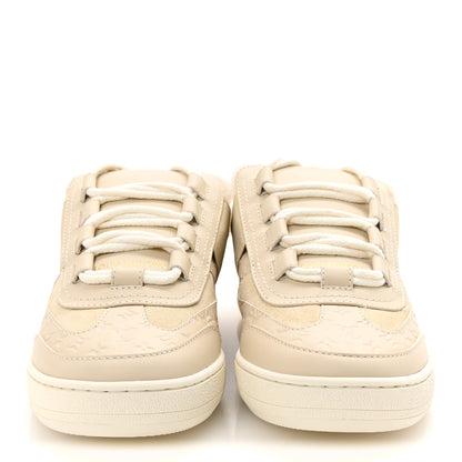 Louis Vuitton Suede Monogram Debossed Shearling Lous Open Back Sneakers 38 Light Beige 3 of 10