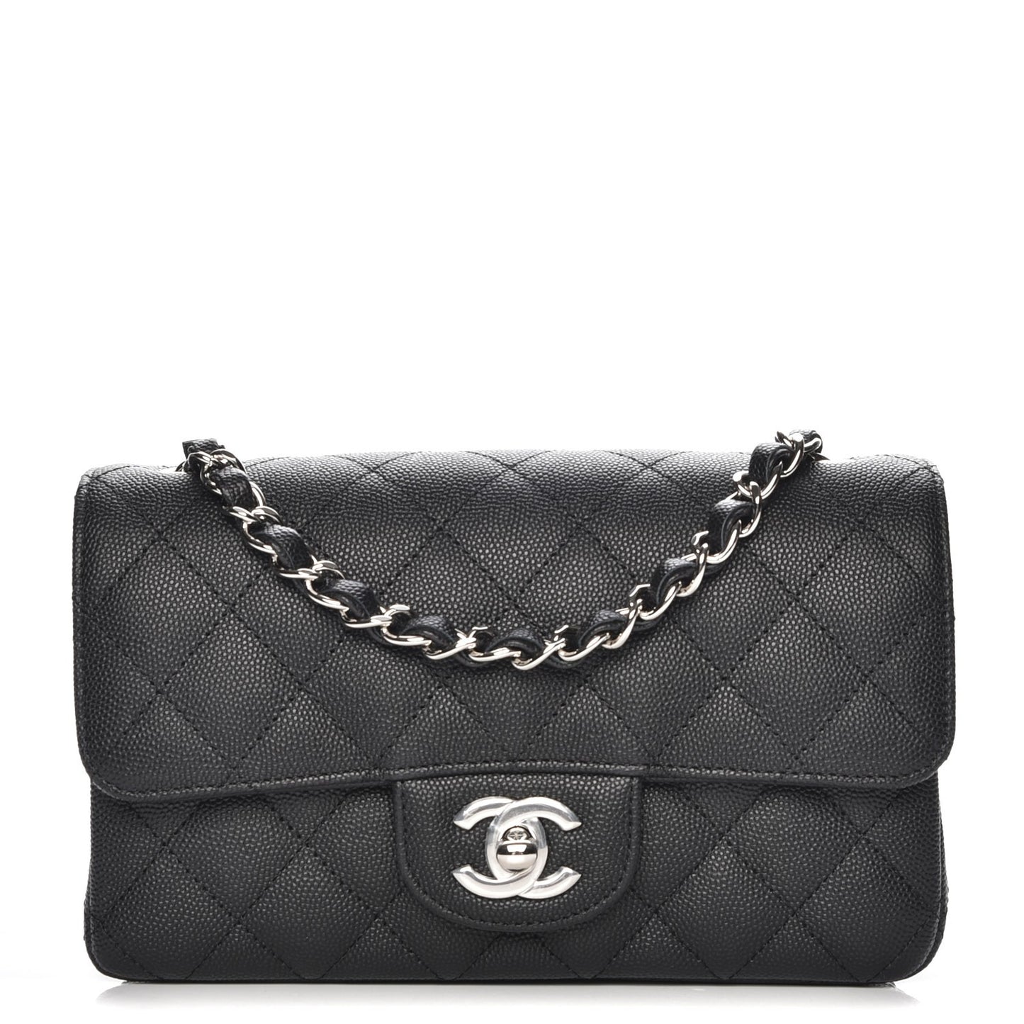 Caviar Quilted Mini Rectangular Flap Black