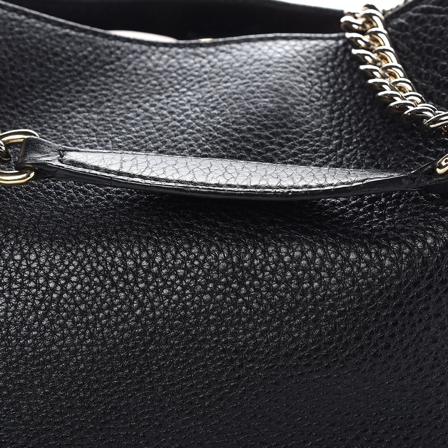 Gucci Pebbled Calfskin Large Soho Chain Shoulder Bag Black 13 of 18