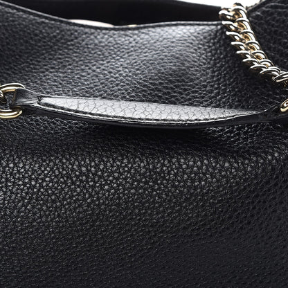Gucci Pebbled Calfskin Large Soho Chain Shoulder Bag Black 13 of 18