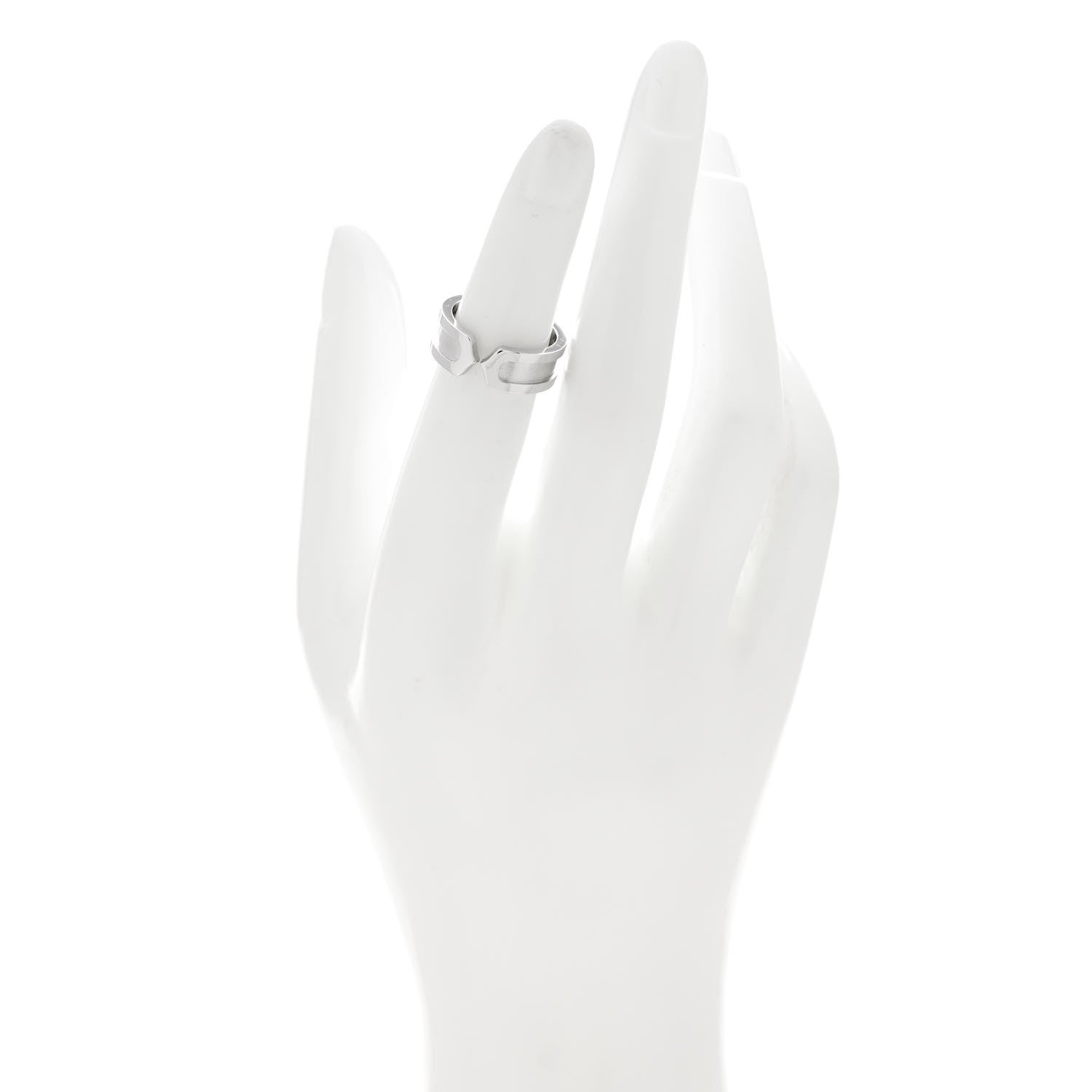 Cartier 18K White Gold 6.5mm C De Cartier Ring 48 4.5 2 of 6