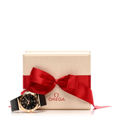 Omega 18K Red Gold Alligator Diamond 35mm Constellation Quartz Watch Brown 123.53.35.60.63.001 5 of 5