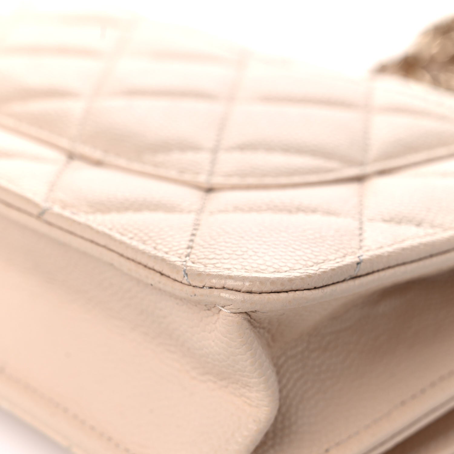 Chanel Caviar Quilted Coco Candy Wallet On Chain WOC Beige 12 of 15