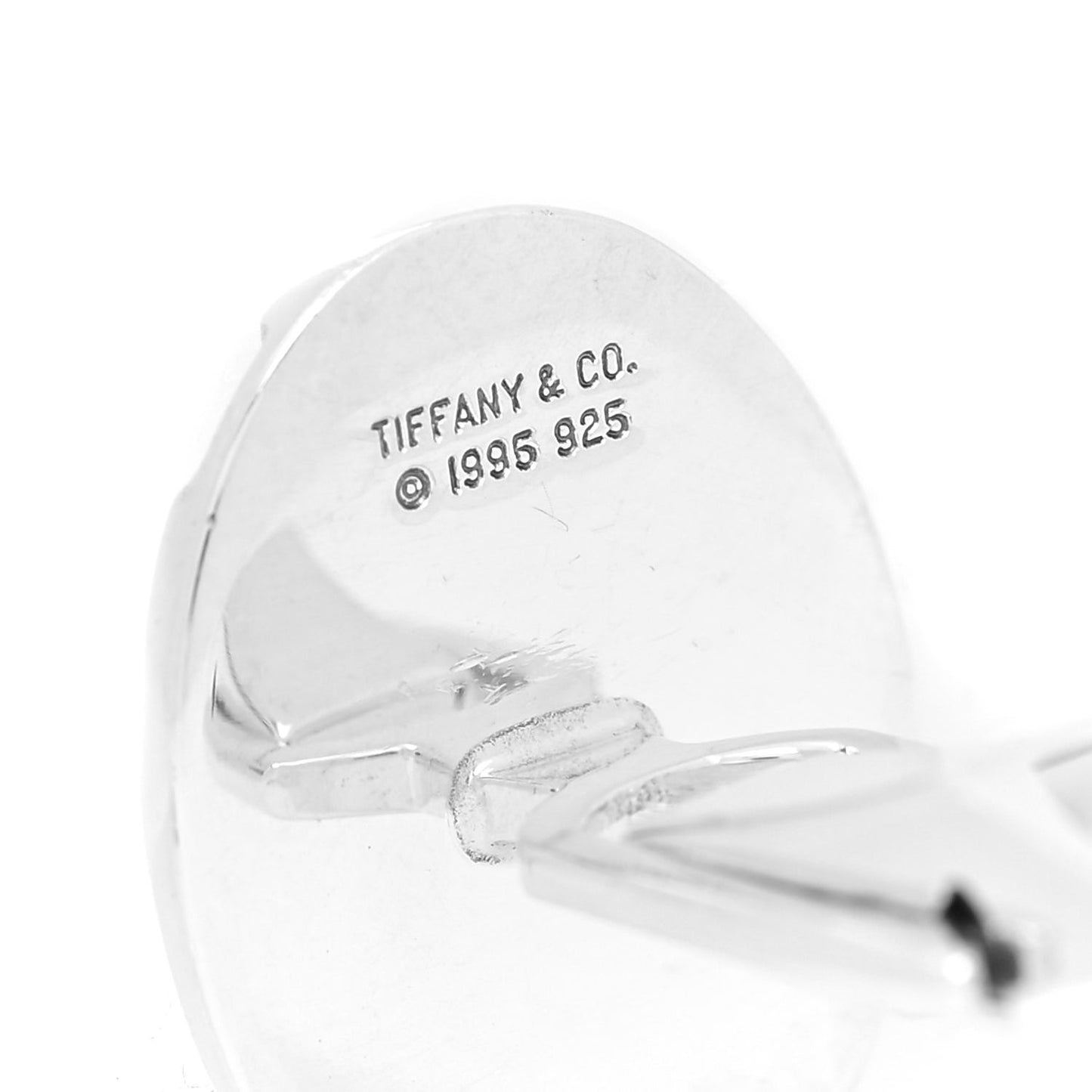 Sterling Silver Grooved Oval Atlas Cufflinks