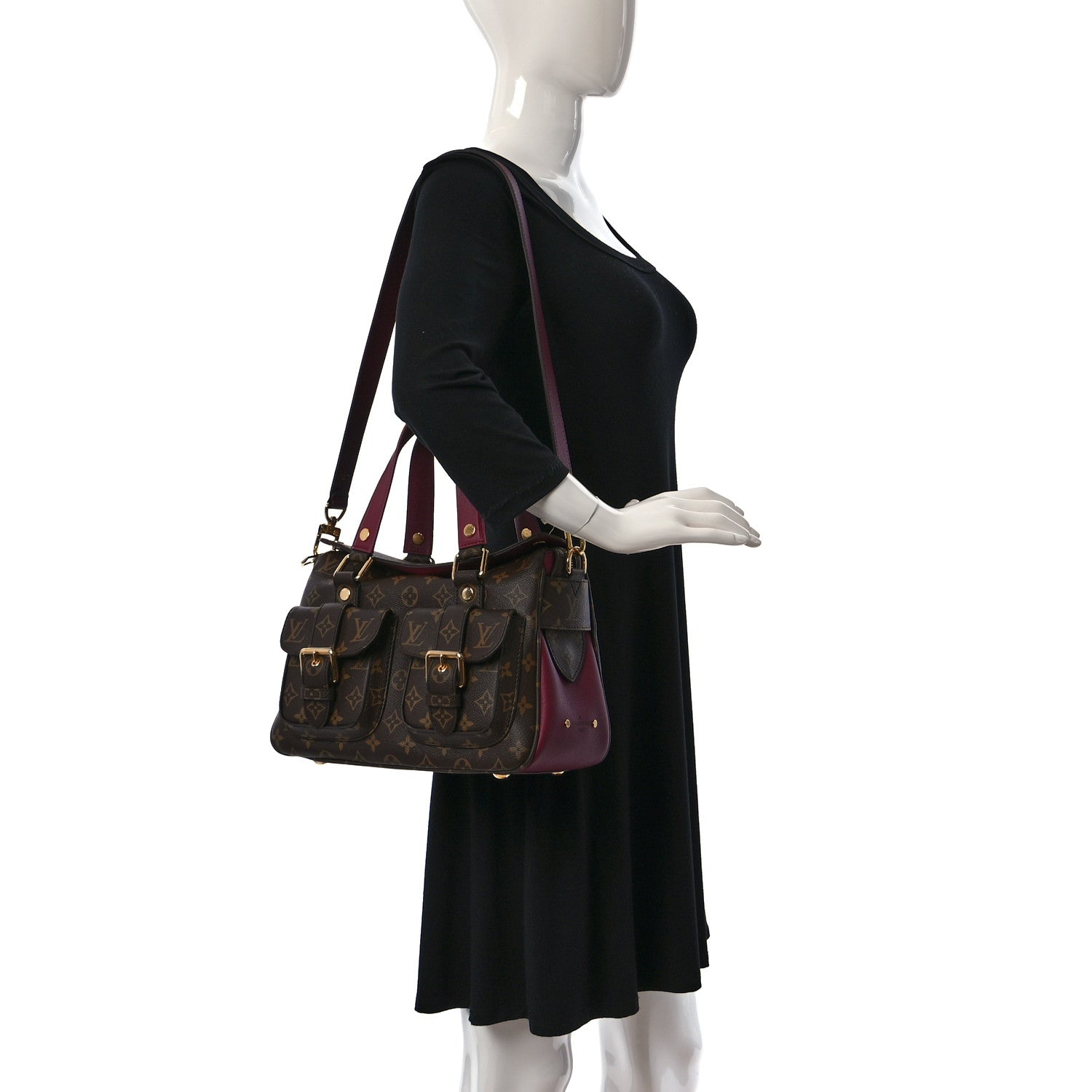 Louis Vuitton Monogram Manhattan NM Raisin 3 of 10