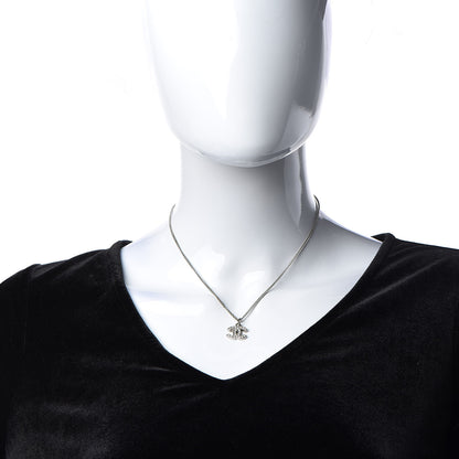 Chanel Crystal Timeless CC Necklace Silver 2 of 4