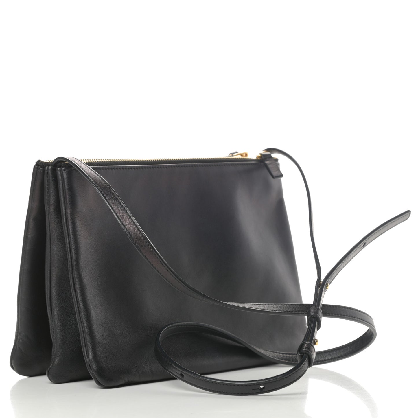 Lambskin Large Trio Crossbody Bag Black