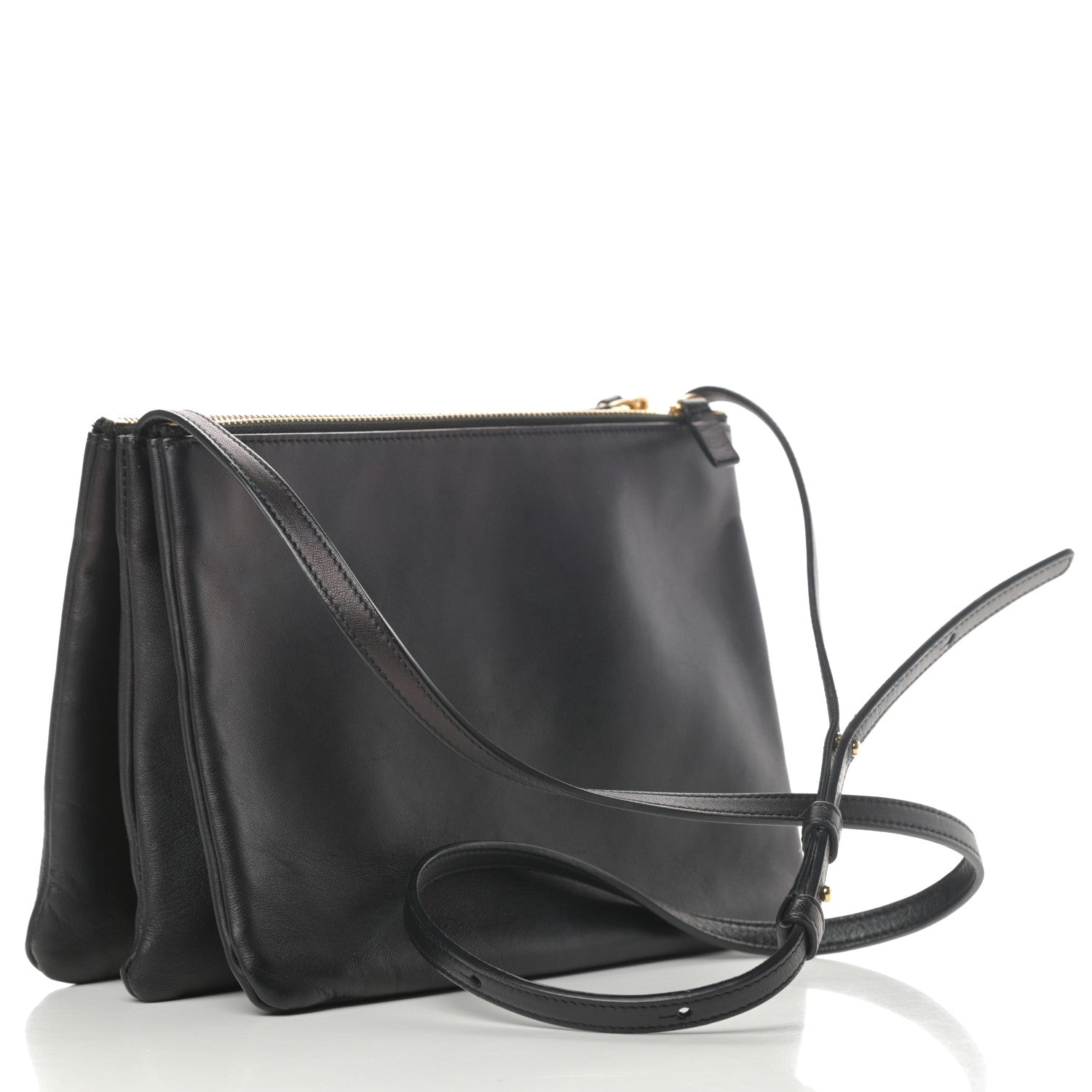Celine Lambskin Large Trio Crossbody Bag Black 3 of 14
