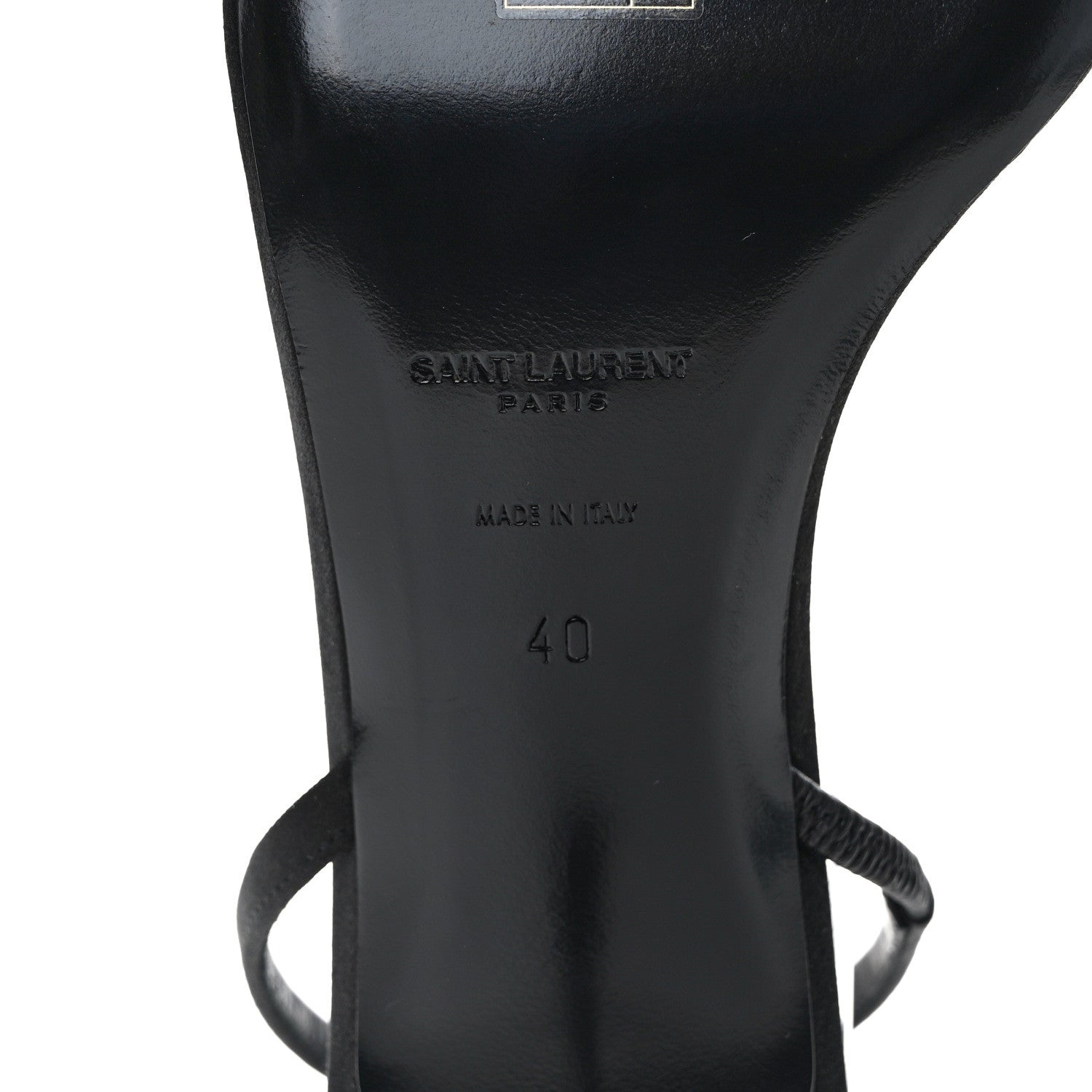 Saint Laurent Satin Slingback Jaspe 55 Sandals 40 Black 6 of 8