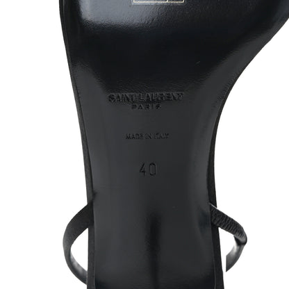 Saint Laurent Satin Slingback Jaspe 55 Sandals 40 Black 6 of 8