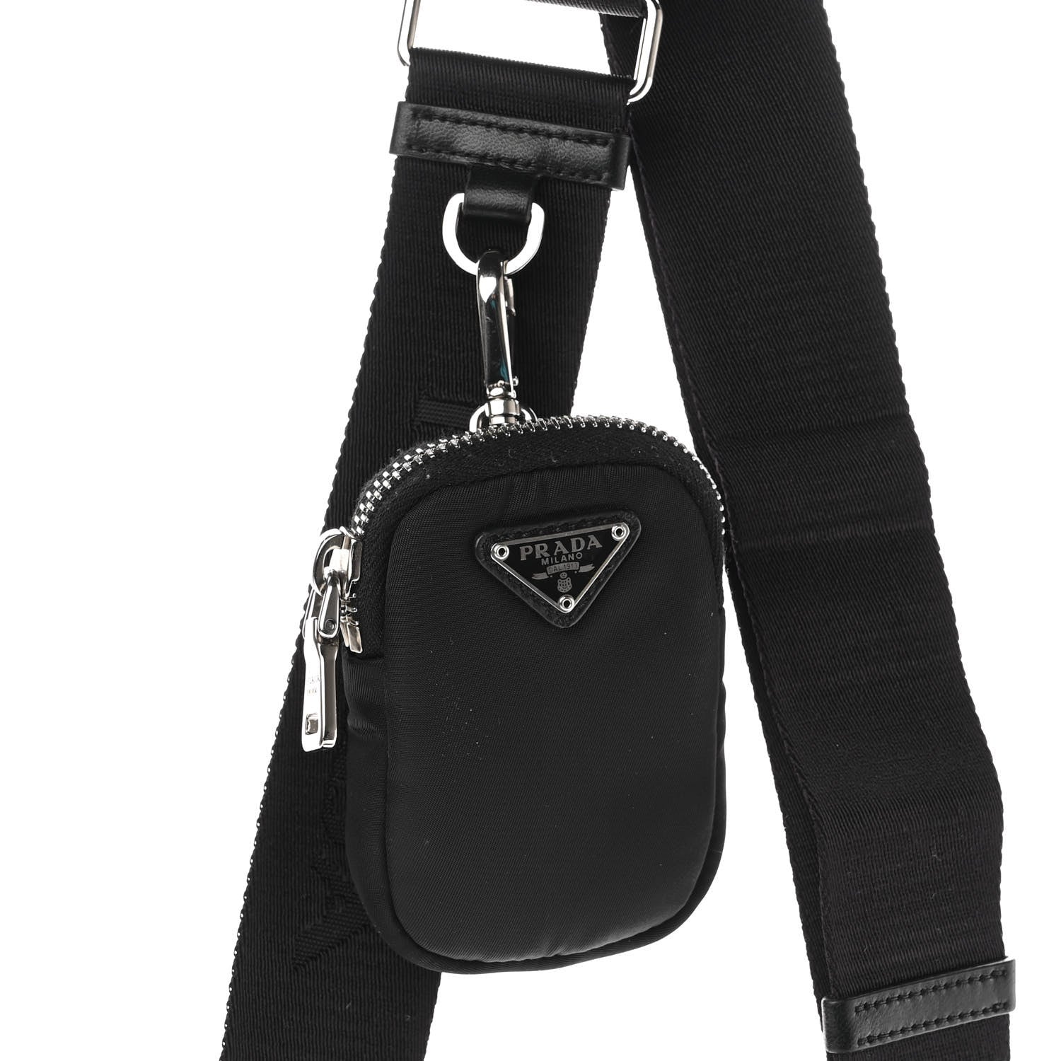 Prada Re-Nylon Triangle Padded Patchwork Shoulder Bag Black 8 of 10