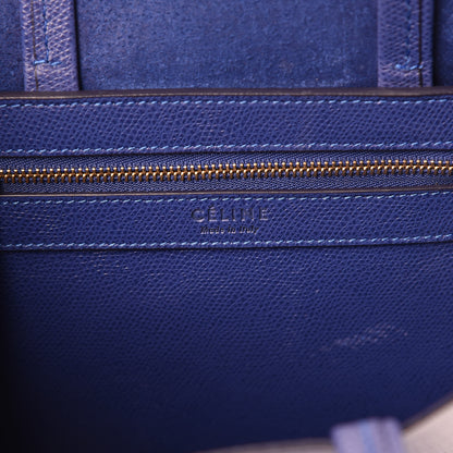 Celine Grained Calfskin Small Vertical Cabas Indigo 6 of 15