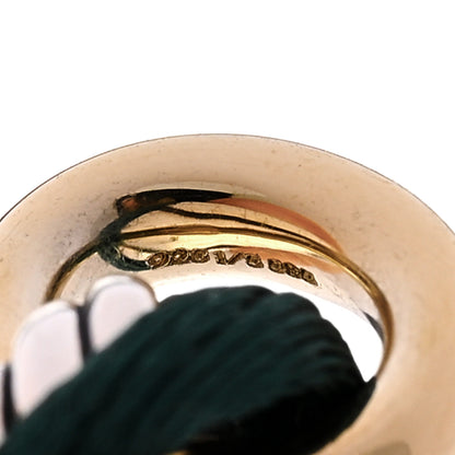 David Yurman Sterling Silver 14K Yellow Gold Sculpted Cable Linked Cord Bracelet Green 5 of 5