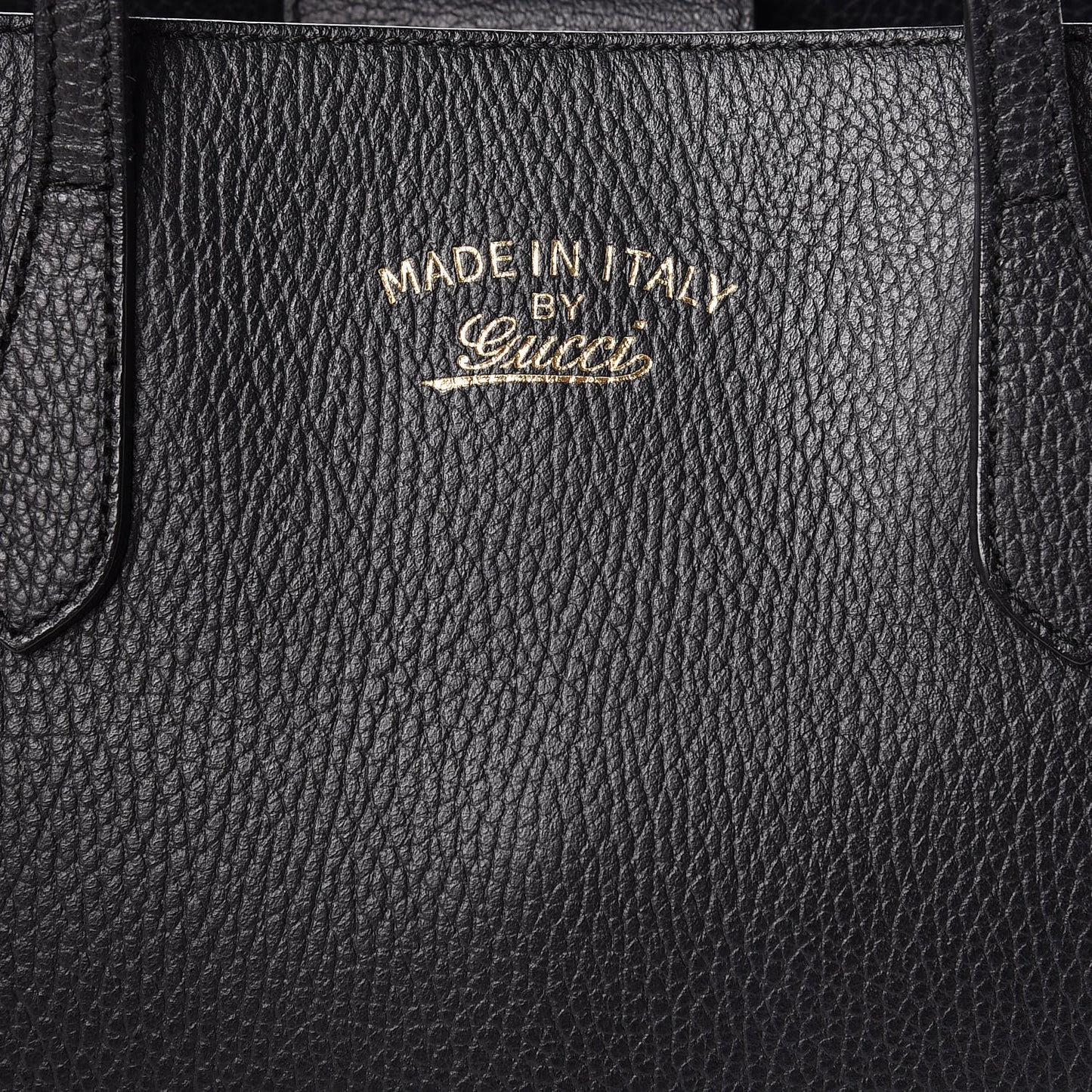 Pebbled Calfskin Small Swing Tote Black