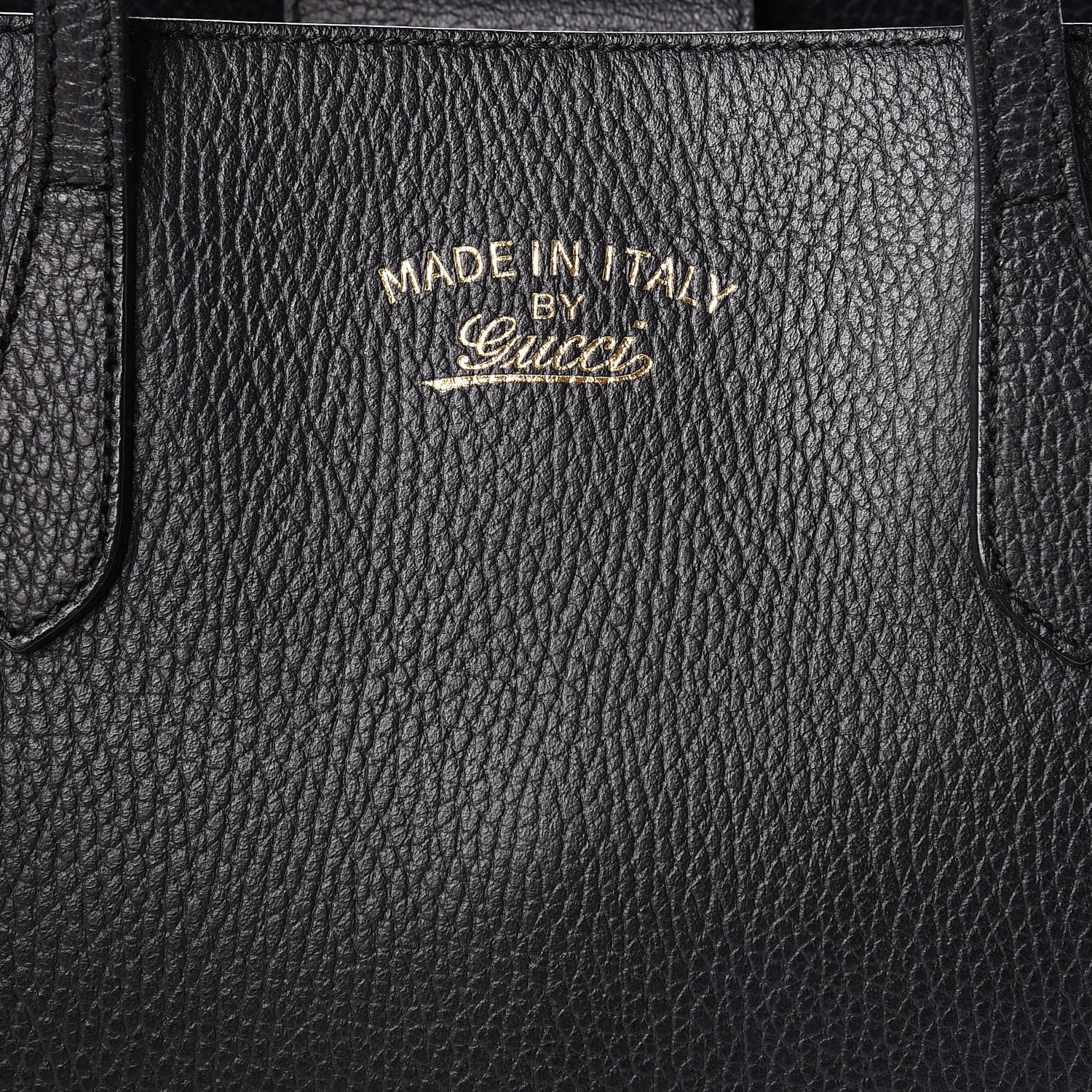 Gucci Pebbled Calfskin Small Swing Tote Black 7 of 15