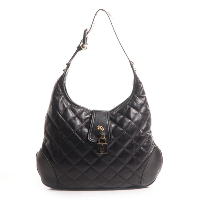 Burberry Leather Quilted Brook Hobo Brown 1 of 8
