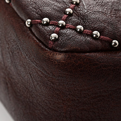 Chanel Washed Lambskin Studded Metal Beauty Flap Burgundy 13 of 14