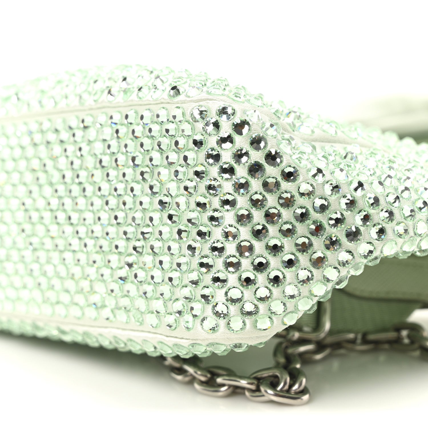 Prada Satin Crystal Re-Edition 2005 Shoulder Bag Acqua 10 of 10