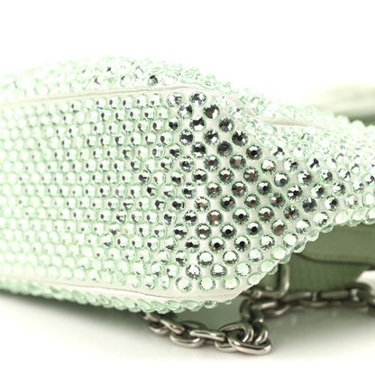 Prada Satin Crystal Re-Edition 2005 Shoulder Bag Acqua 10 of 10