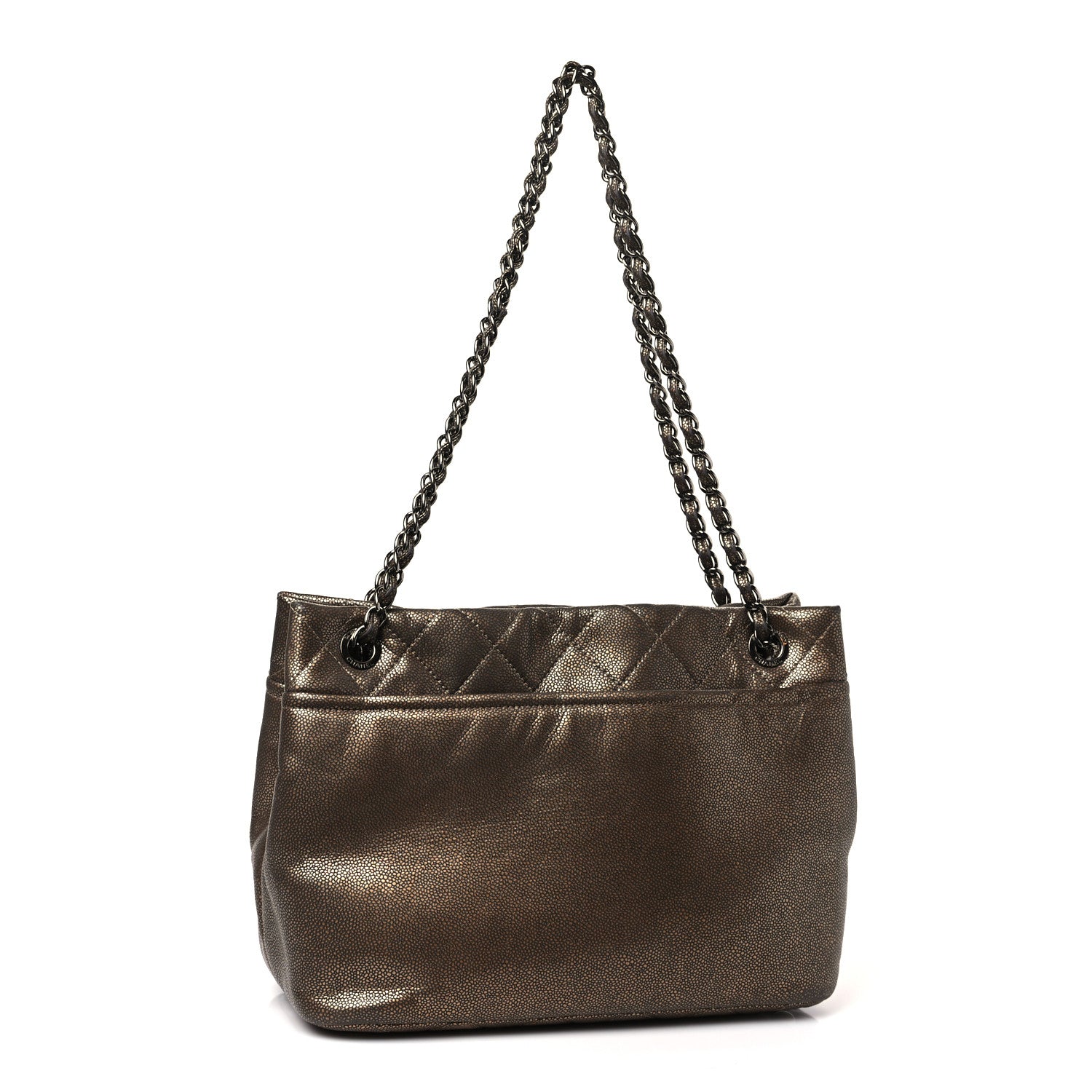Chanel Metallic Caviar Quilted Large Timeless CC Soft Tote Bronze 3 of 9