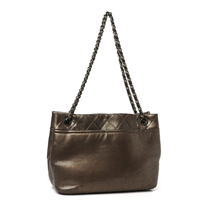 Chanel Metallic Caviar Quilted Large Timeless CC Soft Tote Bronze 3 of 9