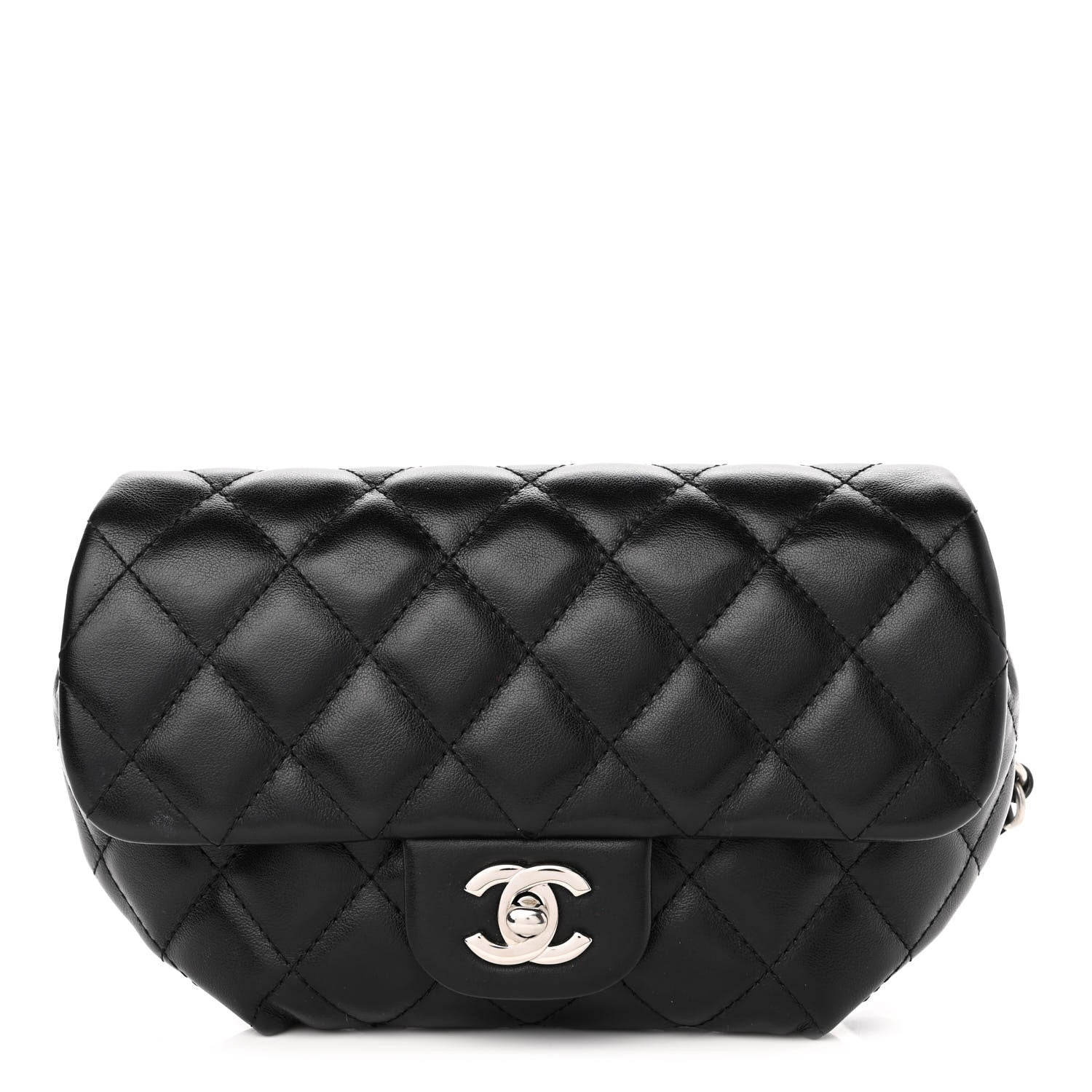 Chanel Calfskin Quilted CC Uniform Flap Belt Bag Black 1 of 12