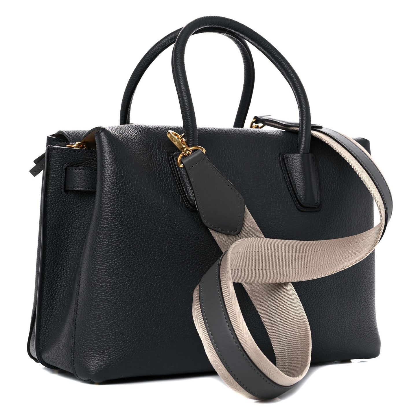 Grained Calfskin Medium Milla Tote Phantom Grey