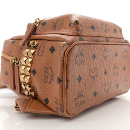 MCM Visetos Side Stud Mini Stark Backpack Cognac 8 of 9