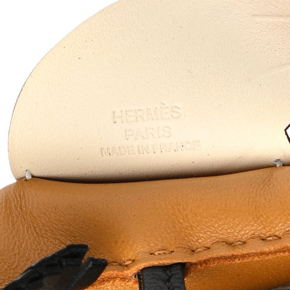 Hermes Milo Lambskin Grigri Rodeo Pegase Horse Bag Charm MM Sesame Black Nata 3 of 5