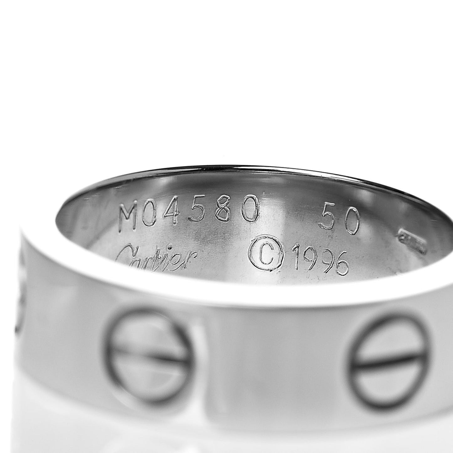 18K White Gold 5.5mm LOVE Ring 50 5.25