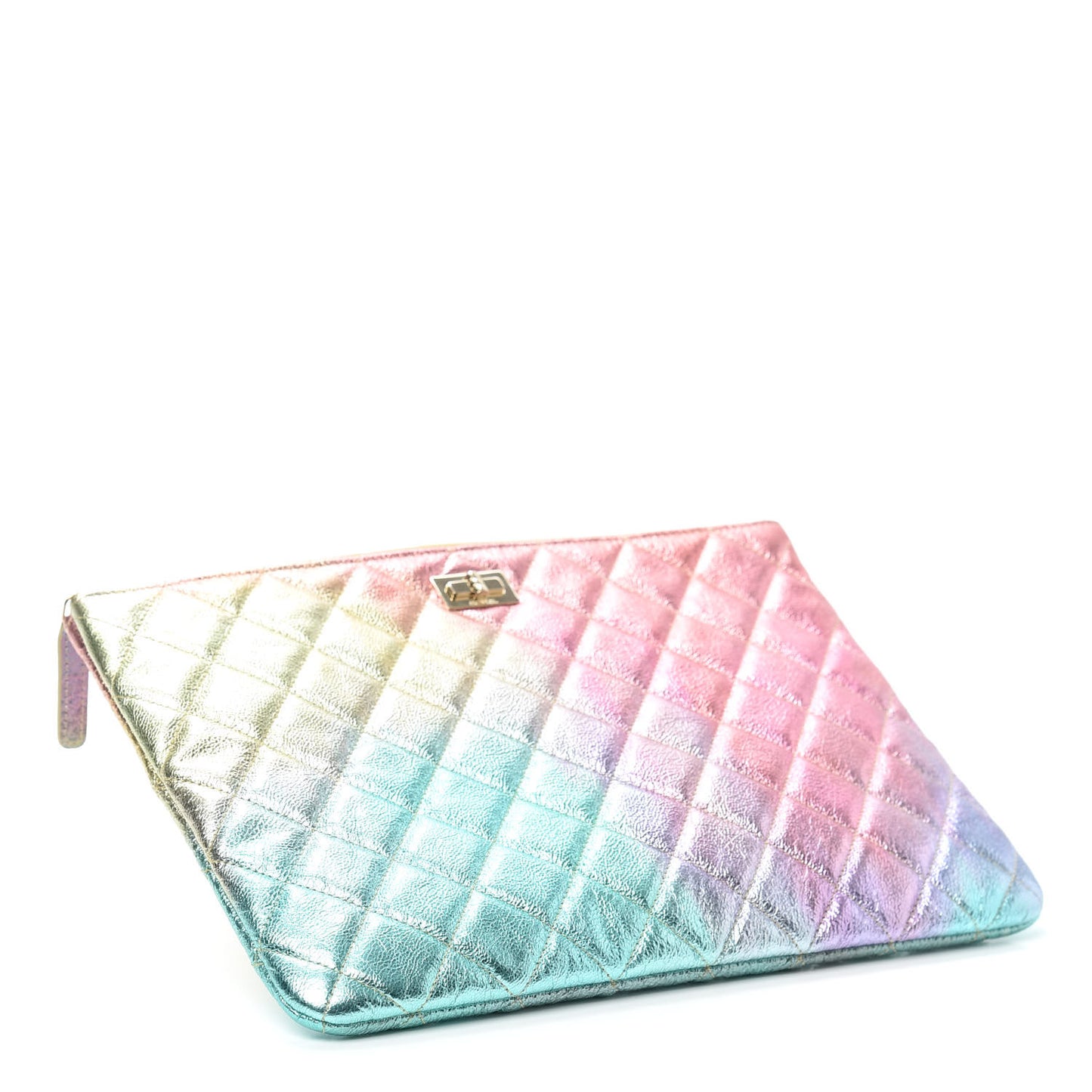 Metallic Goatskin Quilted Medium 2.55 Reissue Cosmetic Case Multicolor
