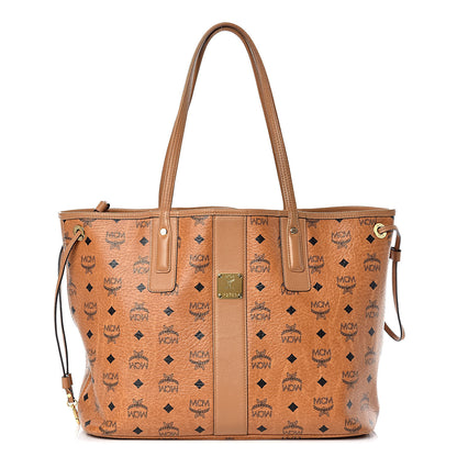 MCM Visetos Medium Liz Reversible Shopper Tote Cognac 1 of 17