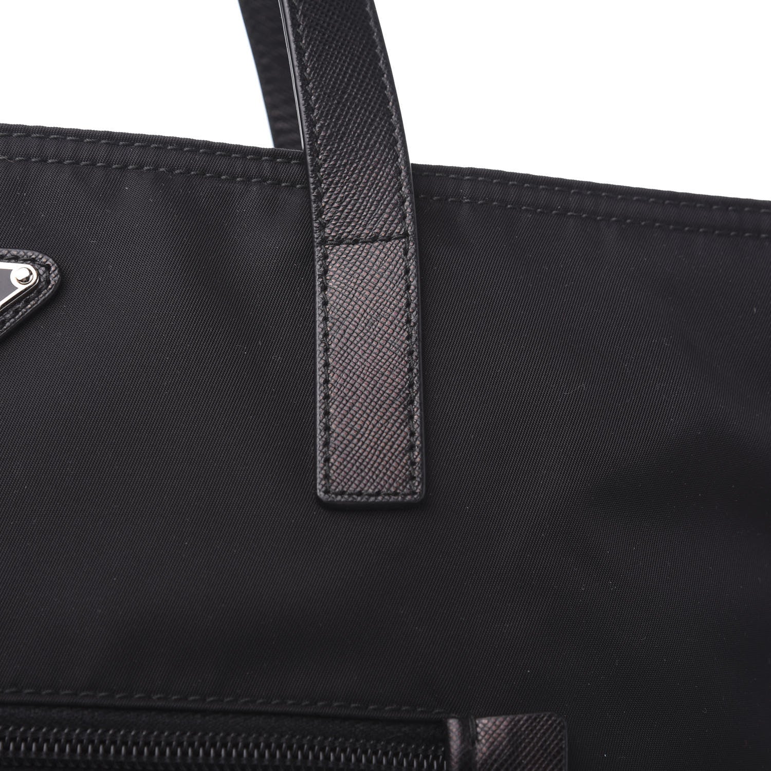 Prada Tessuto Nylon Saffiano Tote Black 12 of 13