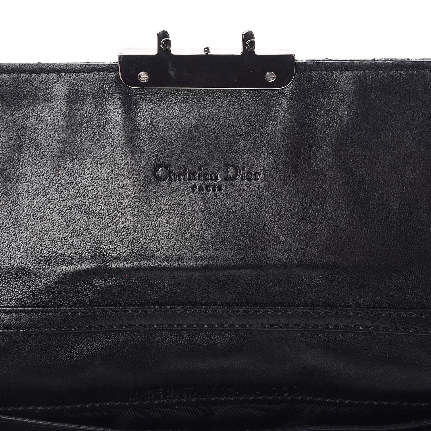 Christian Dior Lambskin Cannage New Lock Wallet Black 6 of 15