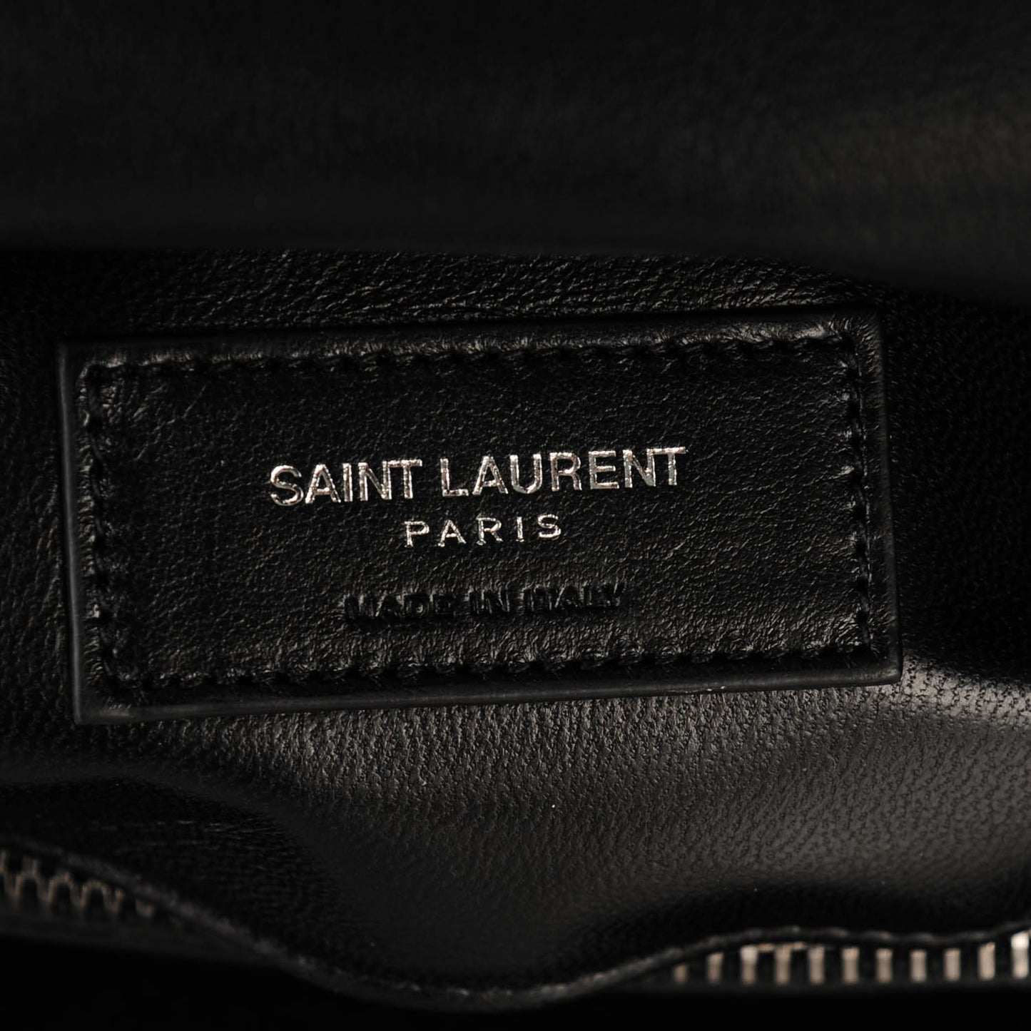 Sheepskin Matelasse Chevron Monogram Medium College Bag Black