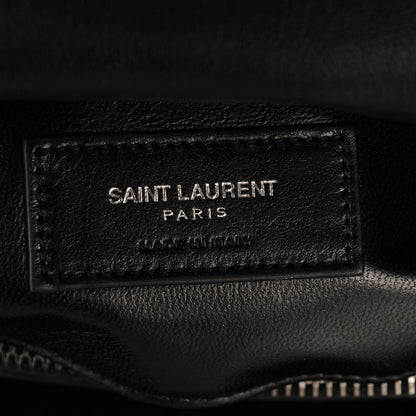 Saint Laurent Sheepskin Matelasse Chevron Monogram Medium College Bag Black 7 of 7