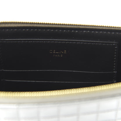 Celine Lambskin Quilted Zip Pouch Grey 8 of 10