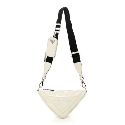 Prada Grace Lux Triangle Shoulder Bag White 1 of 10