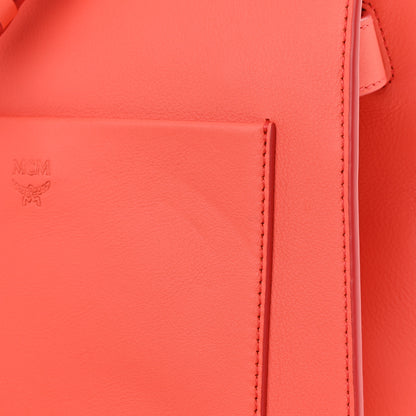 MCM Calfskin Ottomar Monogram Essential Small Backpack Hot Coral 12 of 19