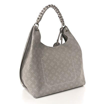 Louis Vuitton Reverse Mahina Carmel Hobo Gris Souris Gray 3 of 8