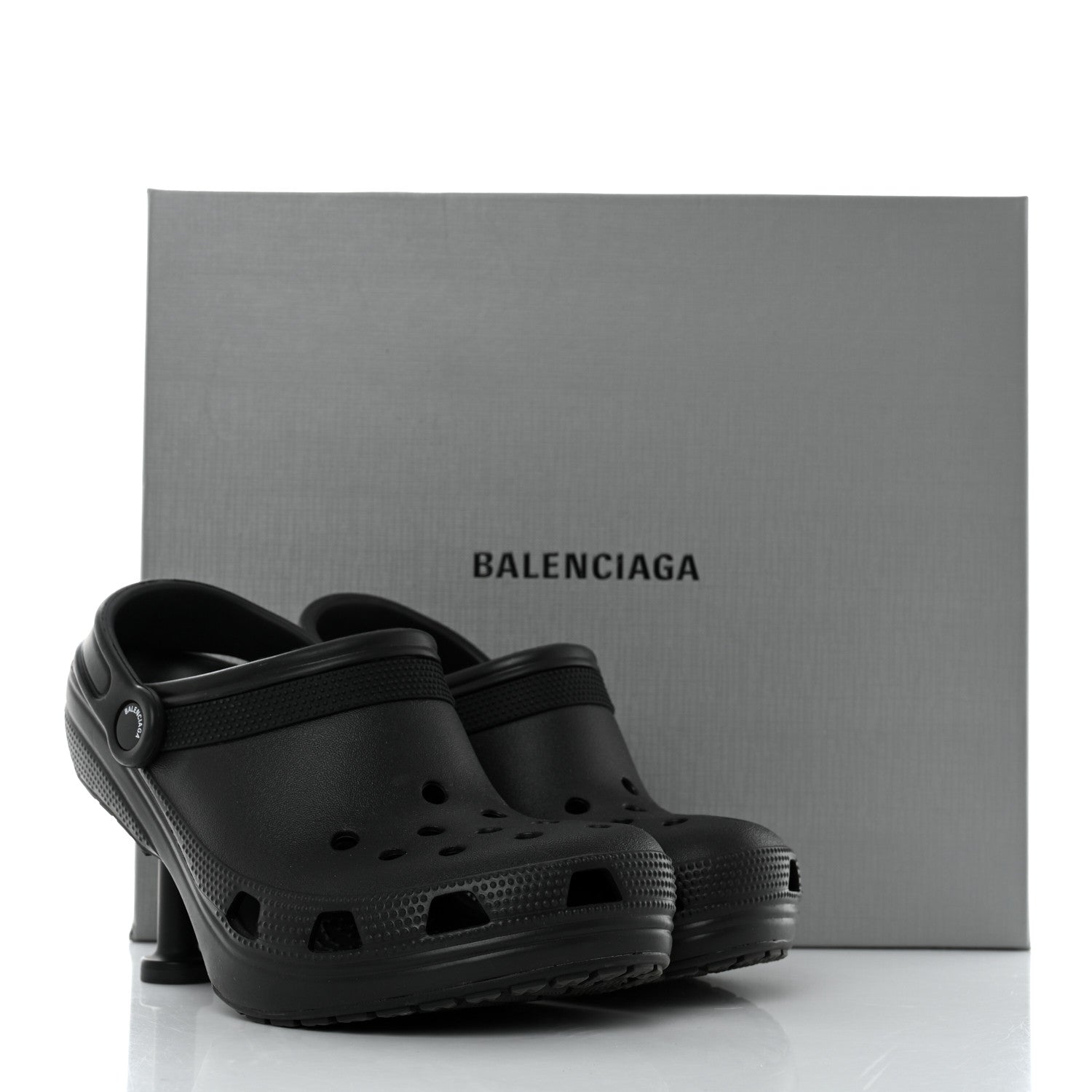 Balenciaga X CROCS Rubber Womens Madame 80 Sandals 37 Black 9 of 9