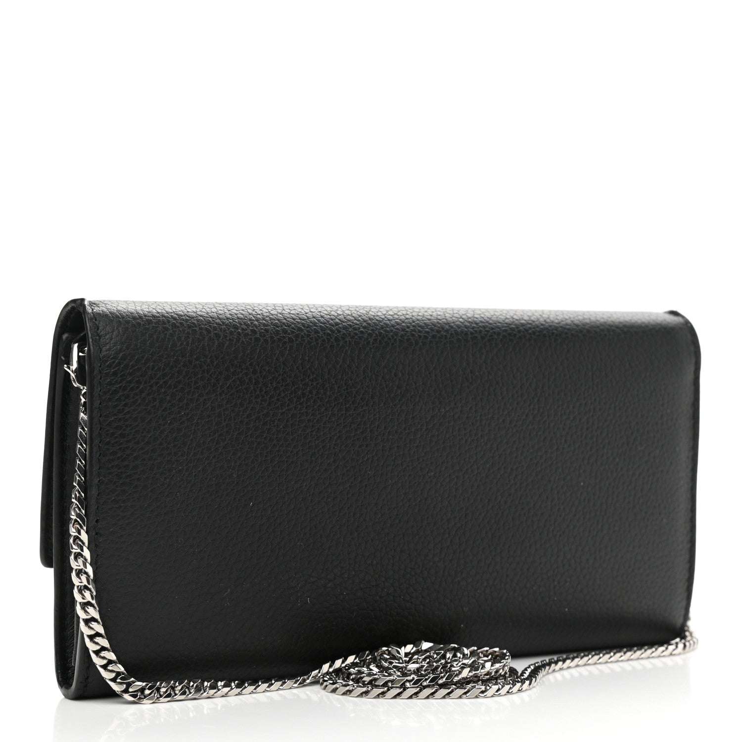 Alexander McQueen Pebbled Calfskin Skull Wallet on Chain Black 3 of 10