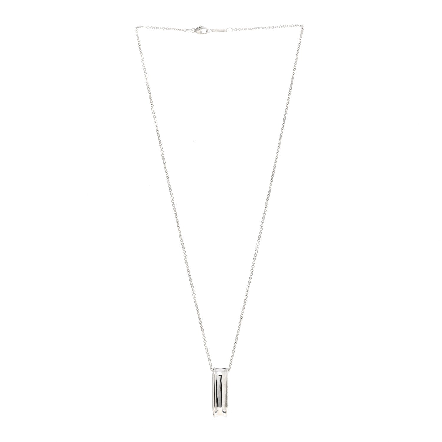 Tiffany Sterling Silver 1837 Oval Loop Pendant Necklace 3 of 4