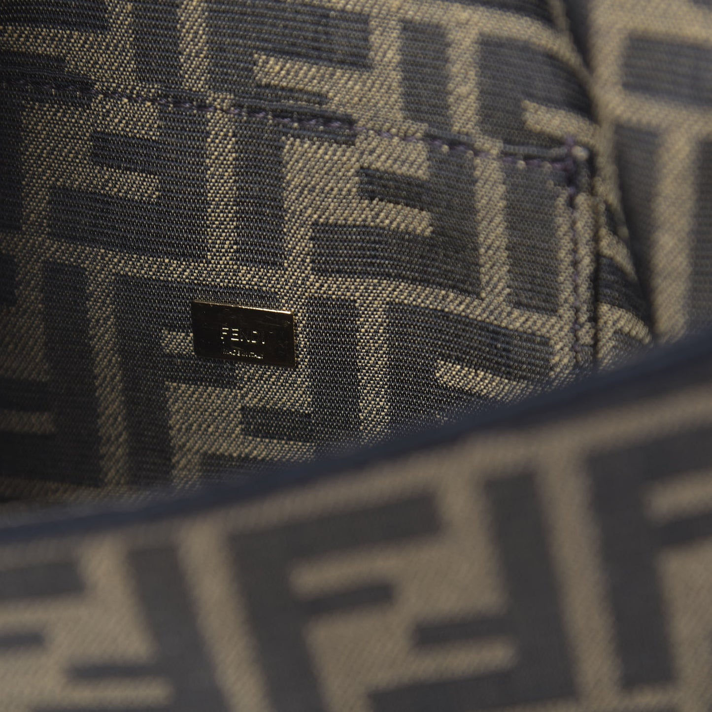 Fabric Jacquard FF 1974 Mini Baguette Tobacco Moro Black