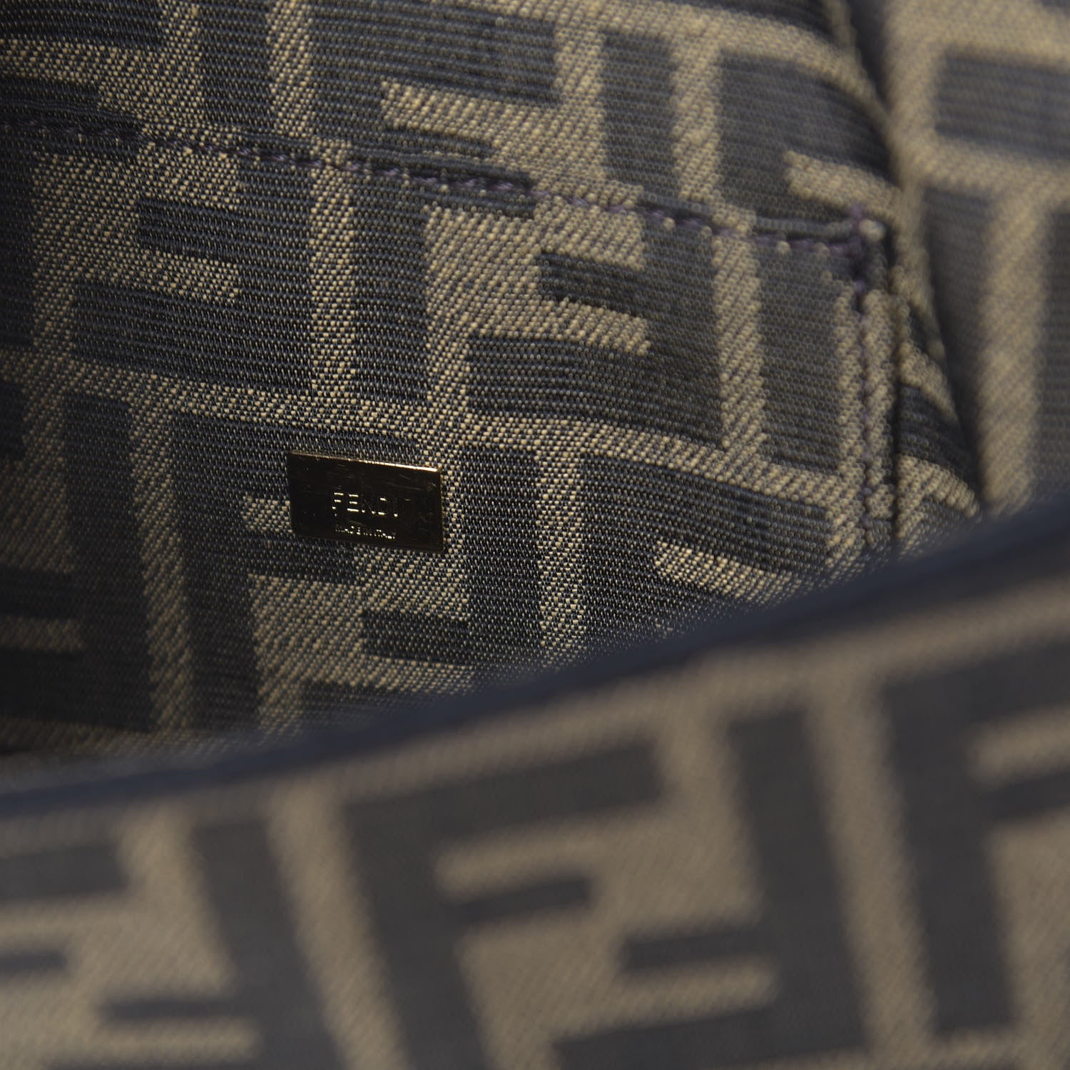 Fendi Fabric Jacquard FF 1974 Mini Baguette Tobacco Moro Black 6 of 10